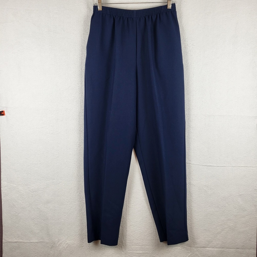 Alfred Dunner Women's Navy‎ Blue Elastic Waist Pull On Pants Size 12